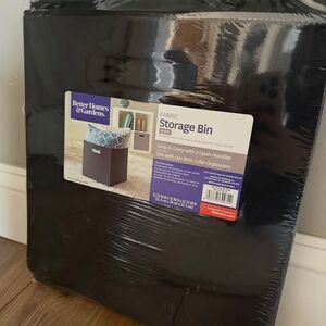 black fabric storage bin from the Better Homes & Gardens
